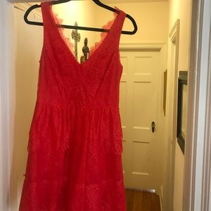 Red lace dress